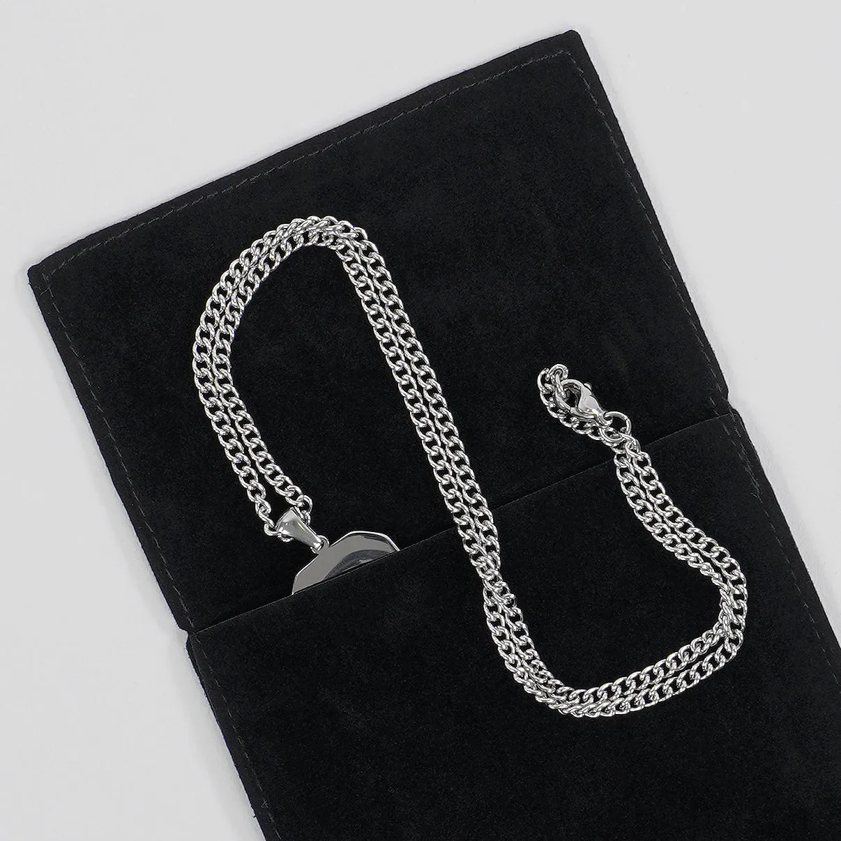 40 Number Pendant with Chain Necklace - Stainless Steel