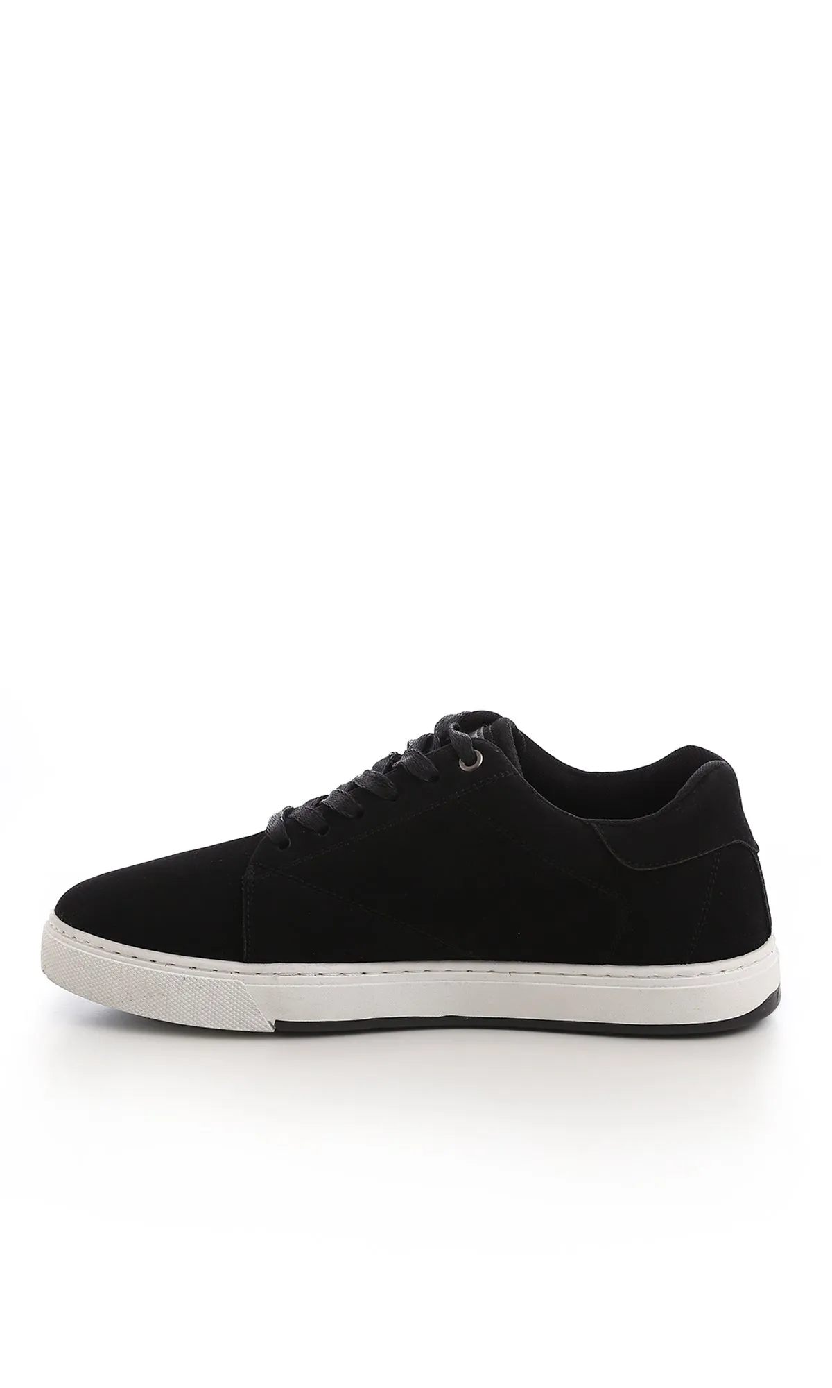 49903 Solid Suede Lace Up Casual Shoes - Black