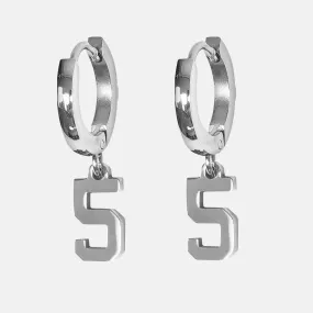 5 Number Earring - Stainless Steel