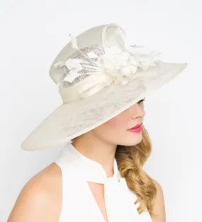 Alexandria Wide Brimmed Sun Hat - Ivory