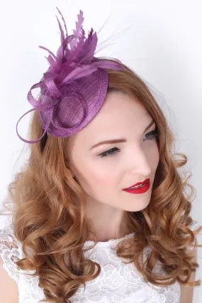 Arianna Fascinator - Plum