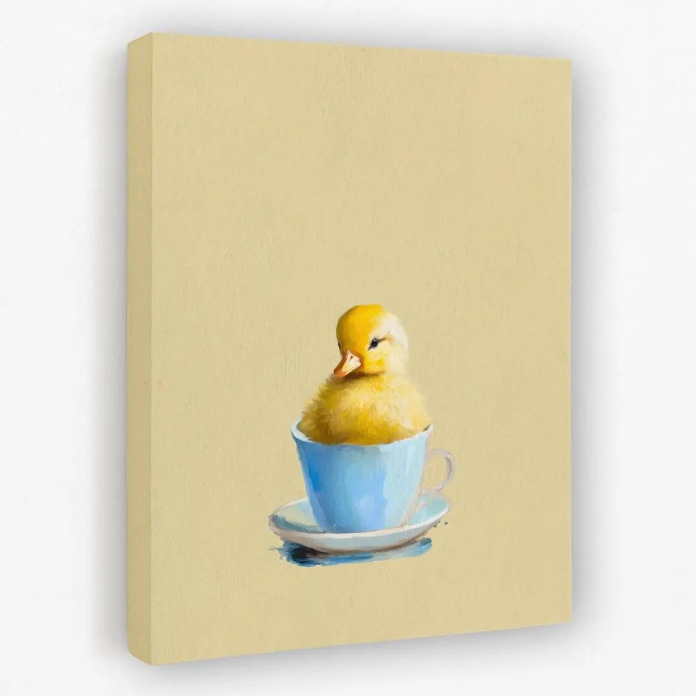 Duckling In Blue Cup