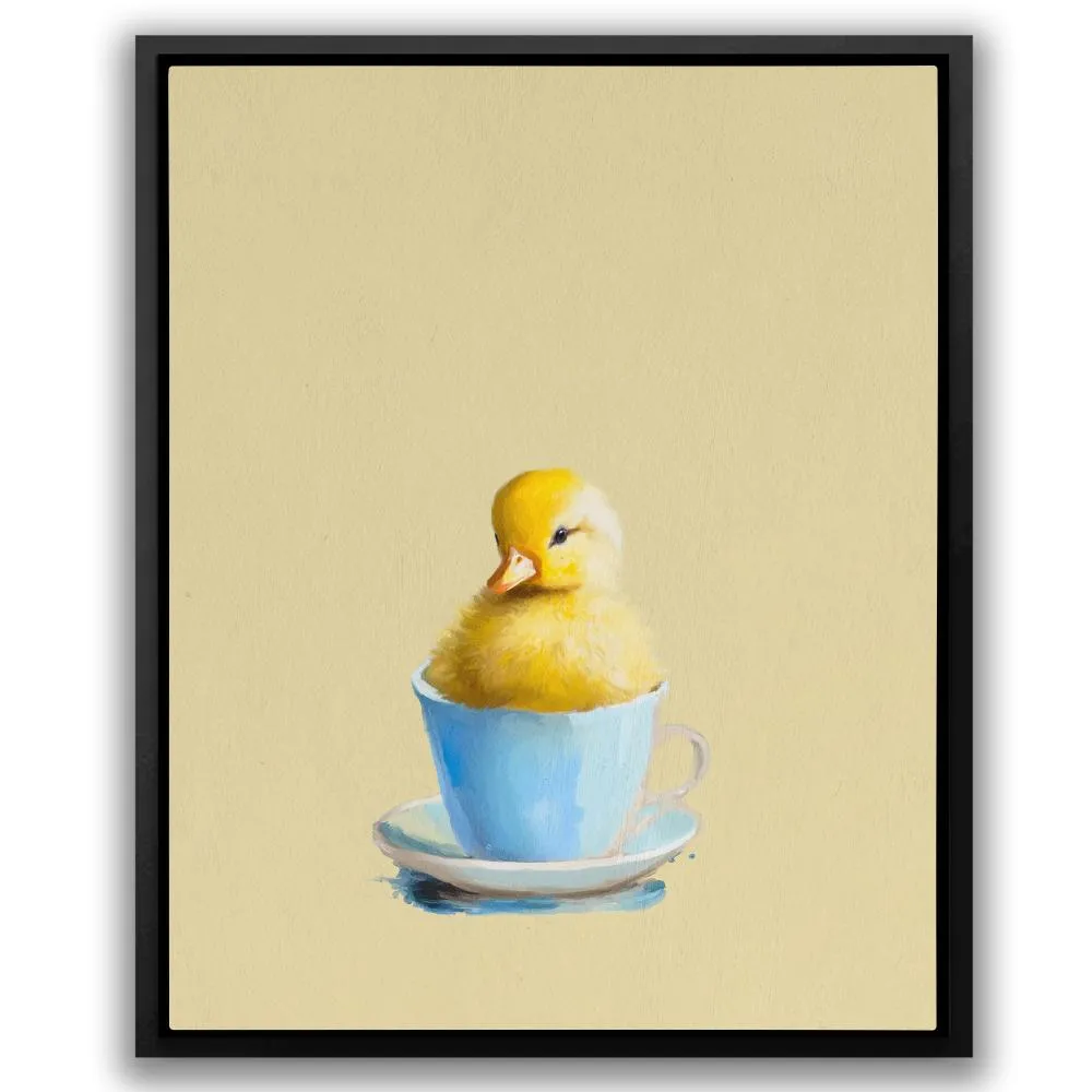 Duckling In Blue Cup