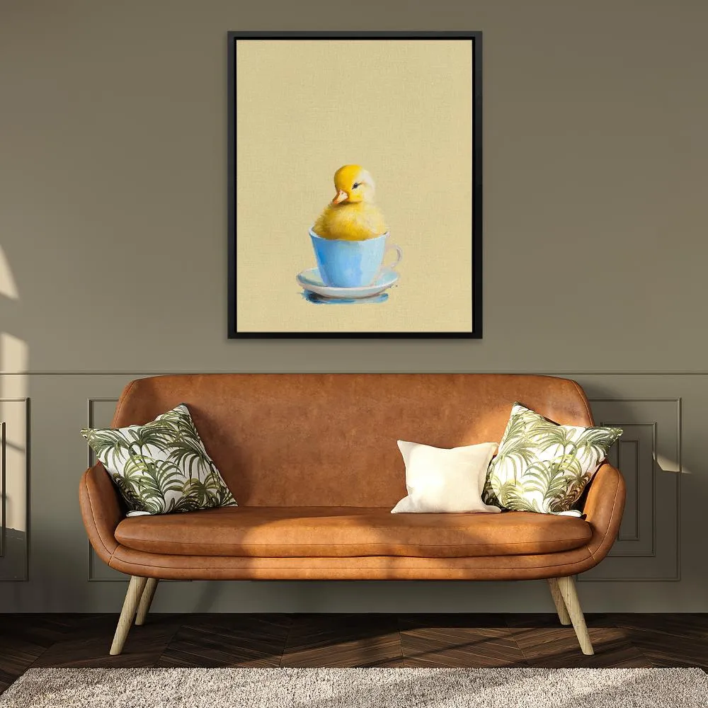 Duckling In Blue Cup