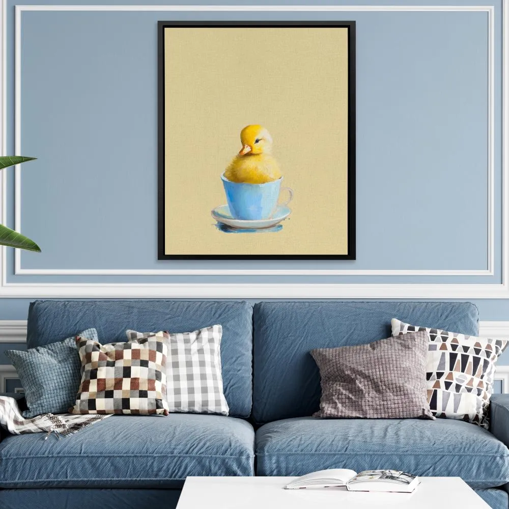 Duckling In Blue Cup