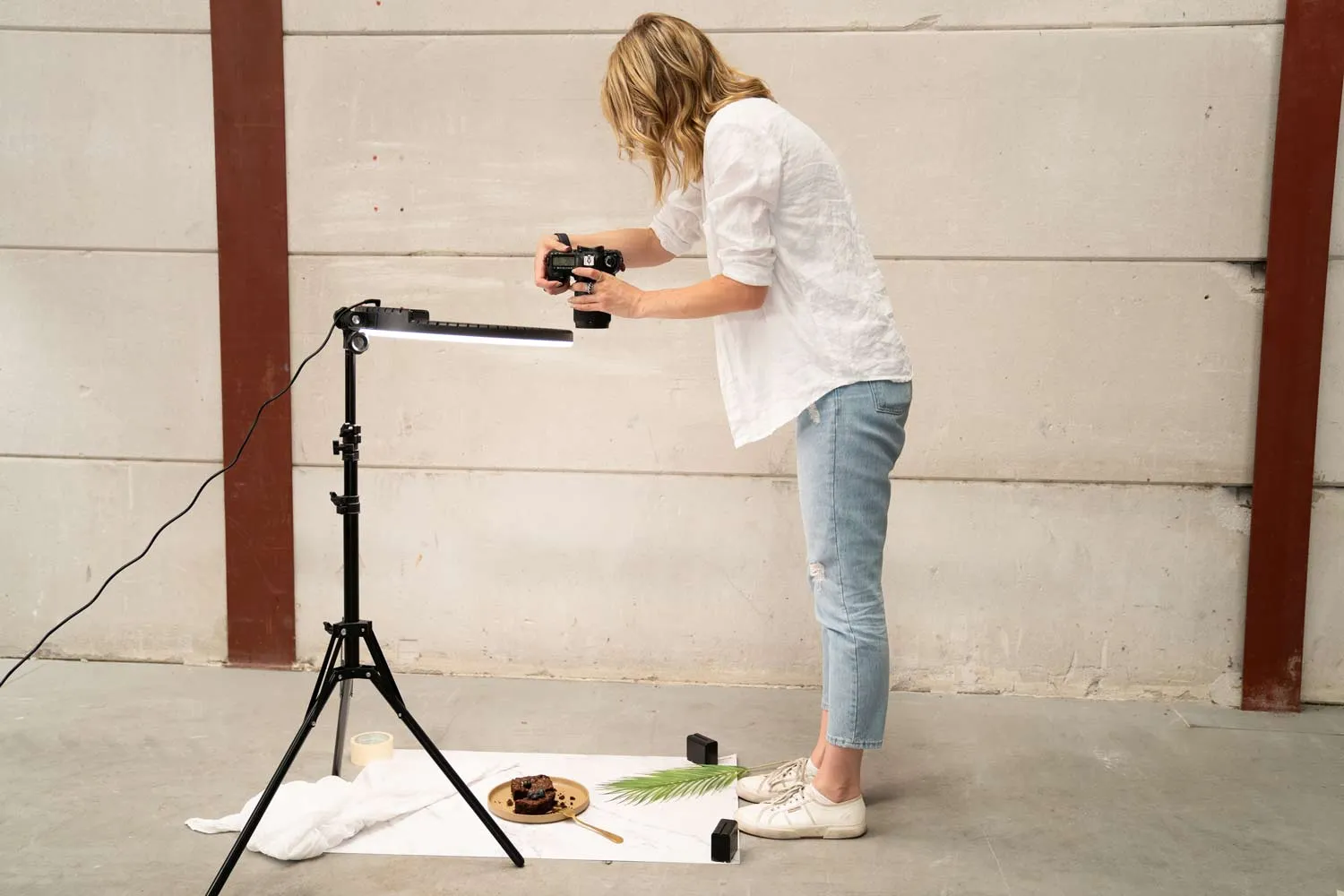 Flat Lay Instagram Backdrop - 'Brighton' White Marble (56cm x 87cm)