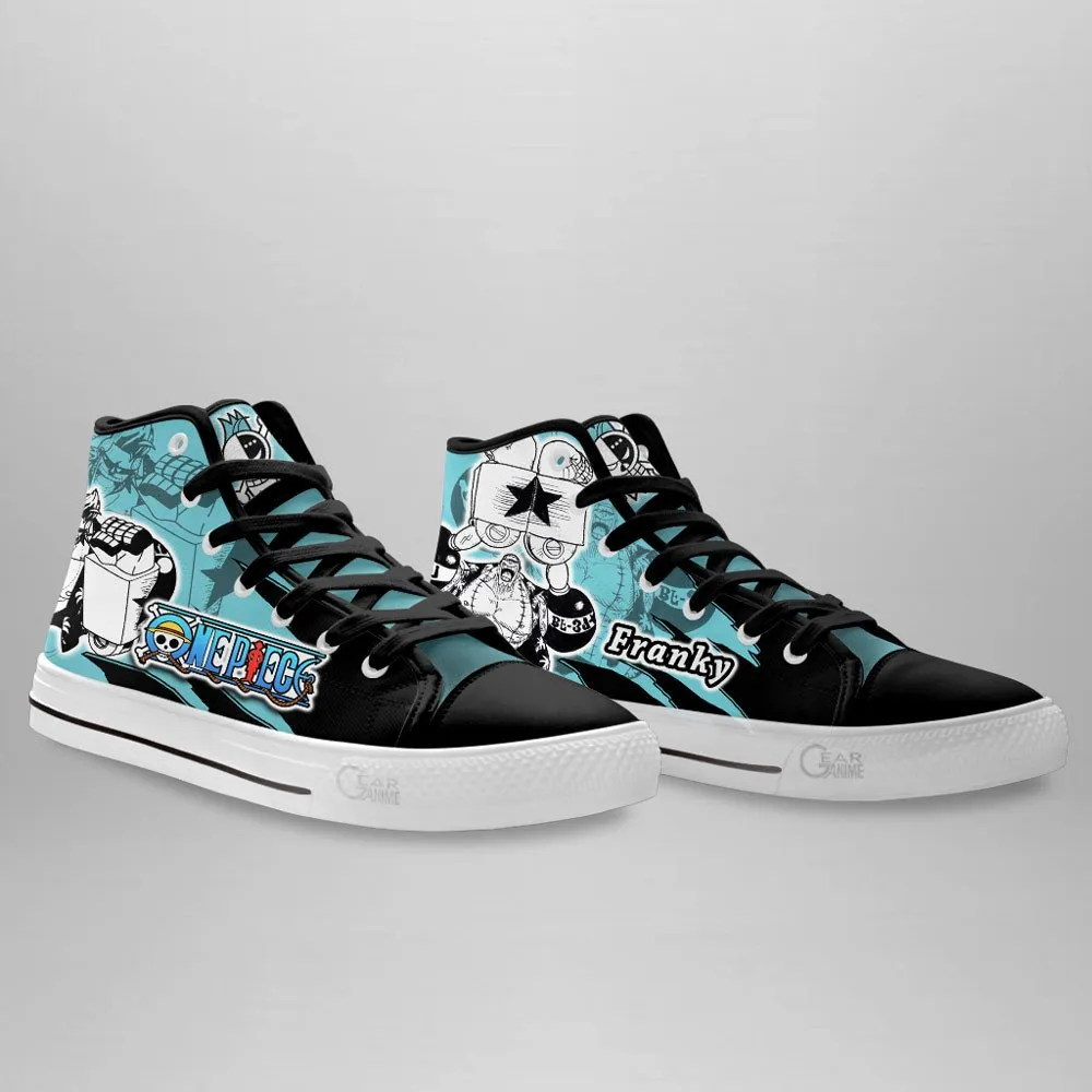 Franky High Top Shoes OP Custom Anime Sneakers Mix Manga