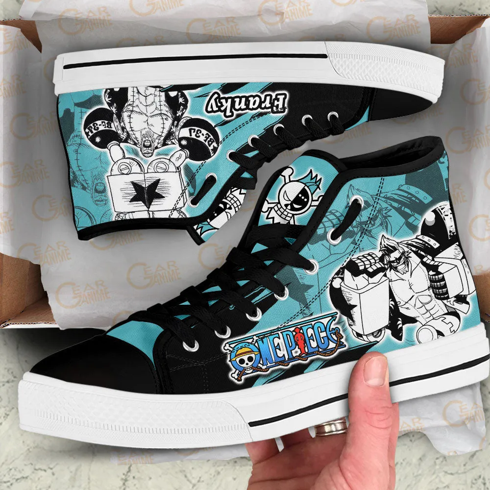 Franky High Top Shoes OP Custom Anime Sneakers Mix Manga