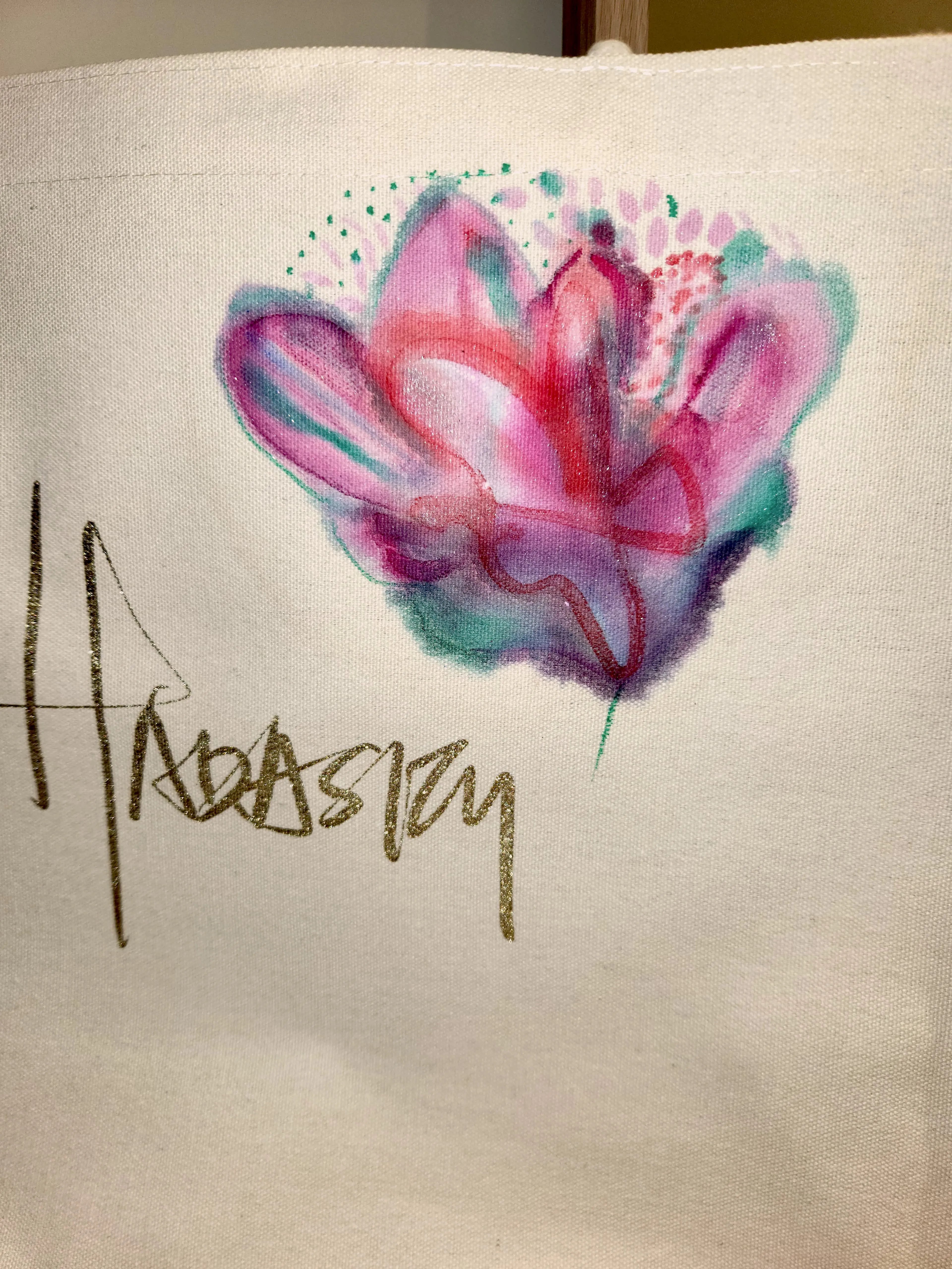 Hadasity Painted Canvas Bag - Growing