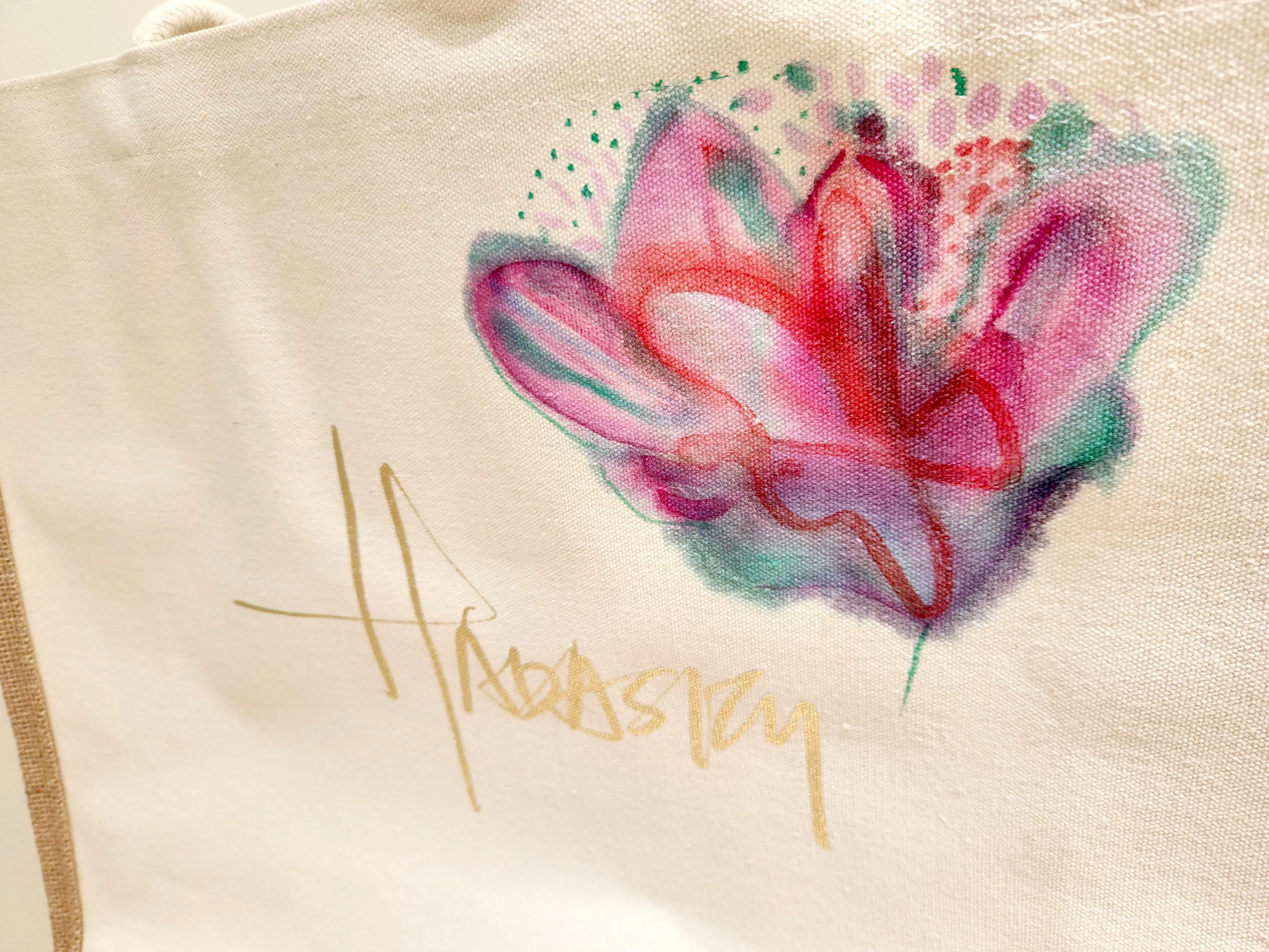 Hadasity Painted Canvas Bag - Growing