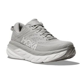 Grey HOKA Mens Bondi 7 Wide Width Running Shoes-Optimized Title