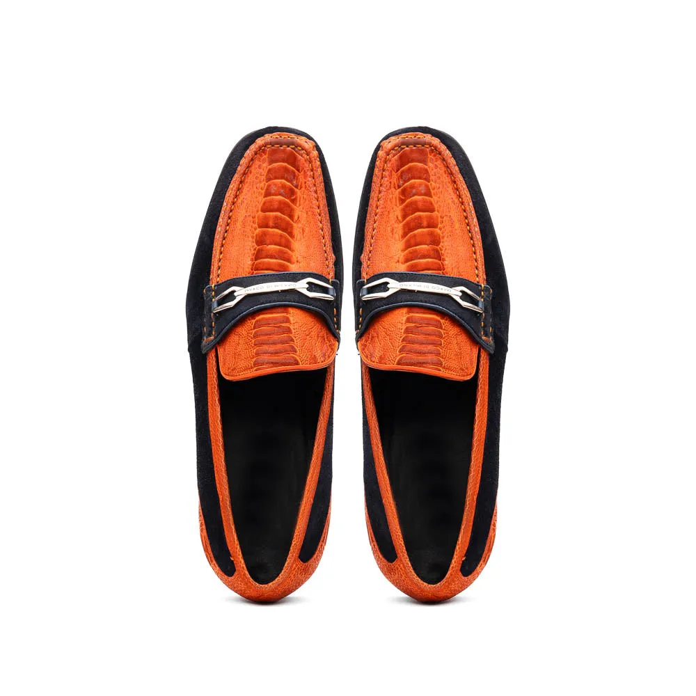 Hugo Ostrich - Orange/Blue