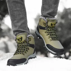 Men's Winter Snow Boots Warm Plush Ankle Hiking Shoes