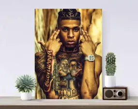 NLE Choppa Canvas, Rapper Poster, Hip Hop Art, Music Canvas, Print Art, Gift Poster, Home Decor, Canvas Print, Gift for him, Gift for her