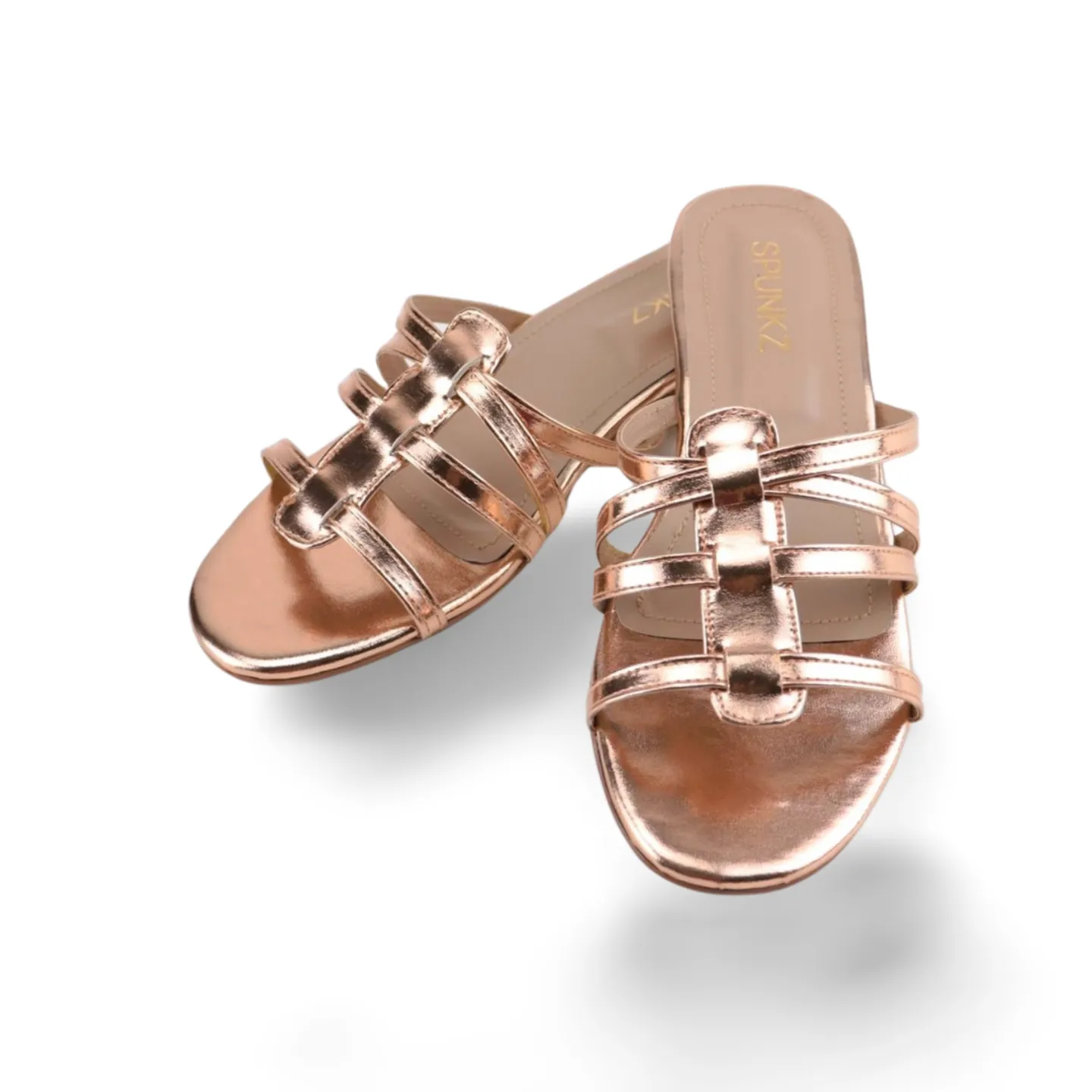 Women’s Metallic Strappy Flat Slides