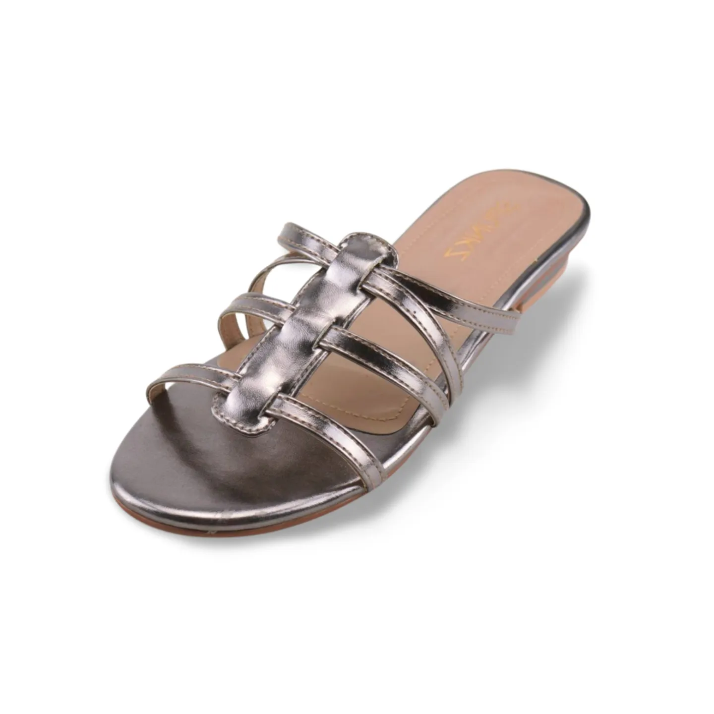 Women’s Metallic Strappy Flat Slides