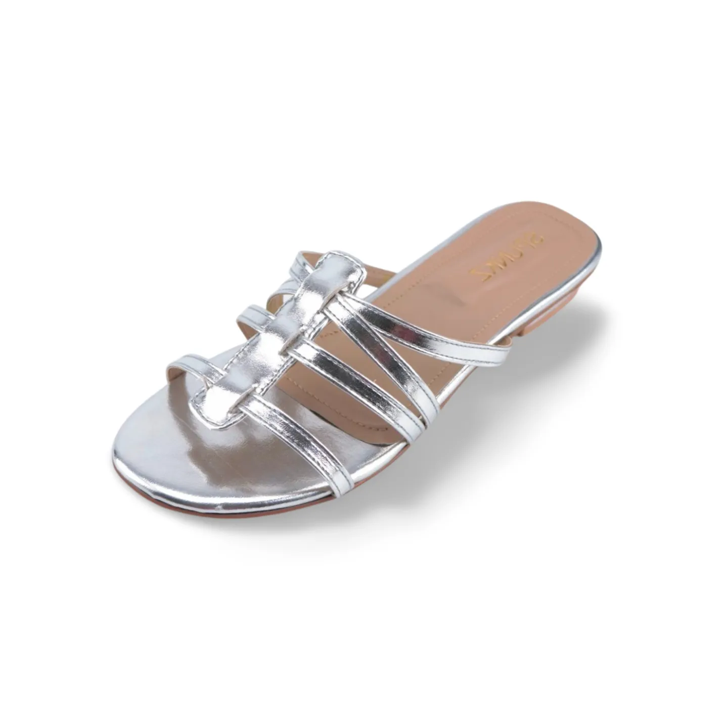 Women’s Metallic Strappy Flat Slides