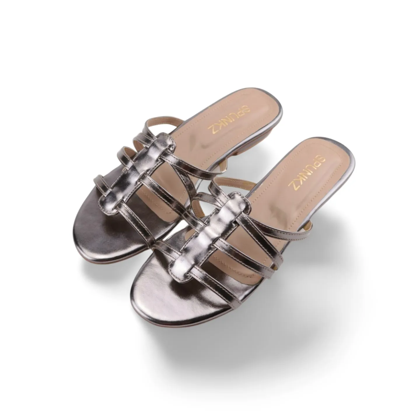 Women’s Metallic Strappy Flat Slides