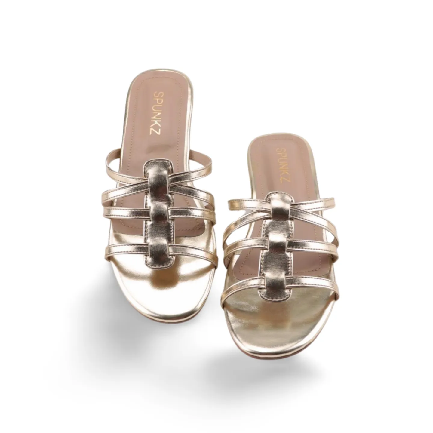 Women’s Metallic Strappy Flat Slides