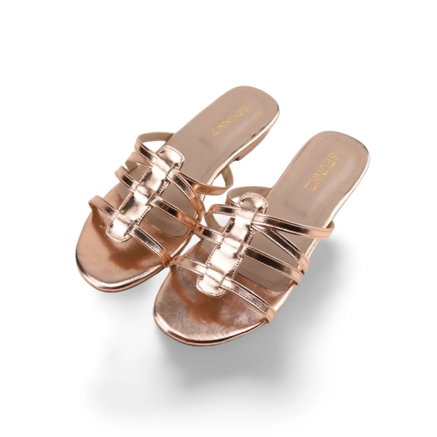 Women’s Metallic Strappy Flat Slides