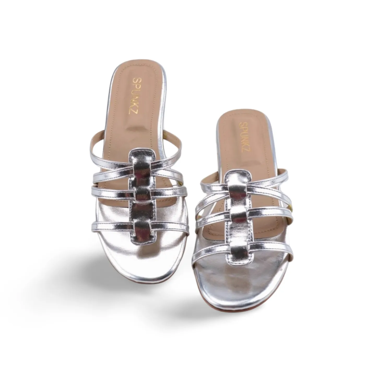 Women’s Metallic Strappy Flat Slides