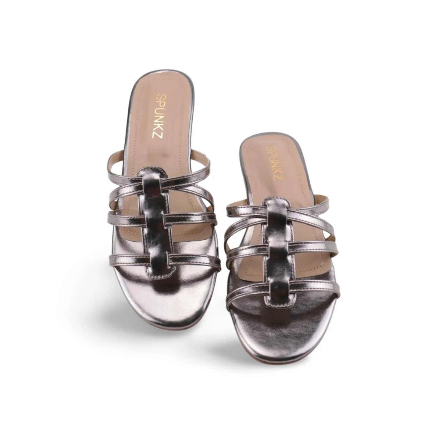 Women’s Metallic Strappy Flat Slides